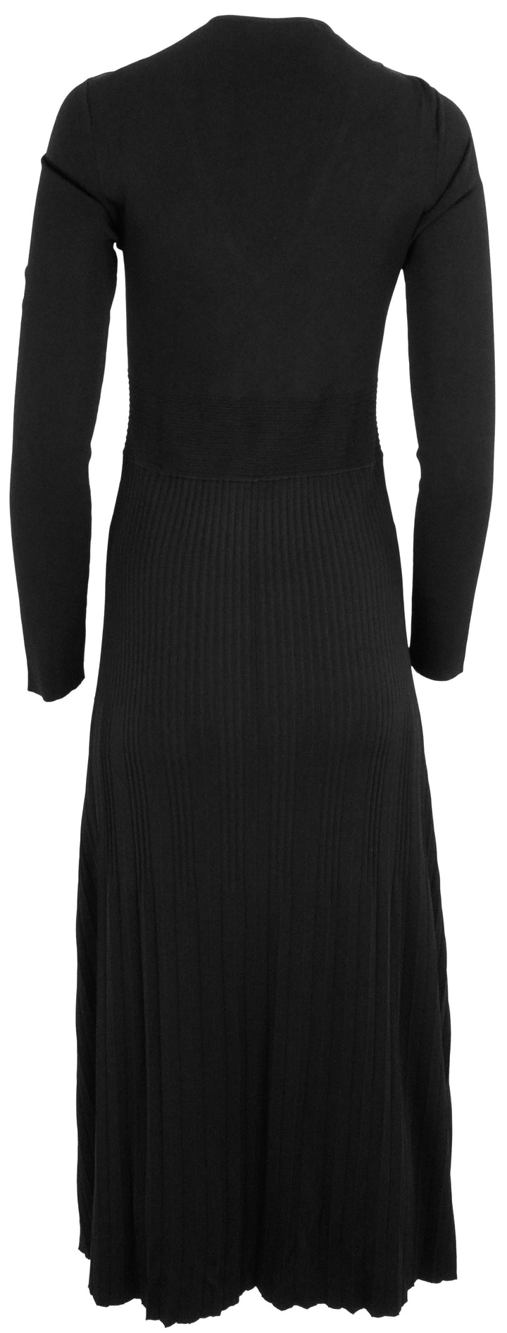 Maria McManus Long Sleeve V-Neck Pleated Dress in Black - Discounts on Maria McManus at UAL