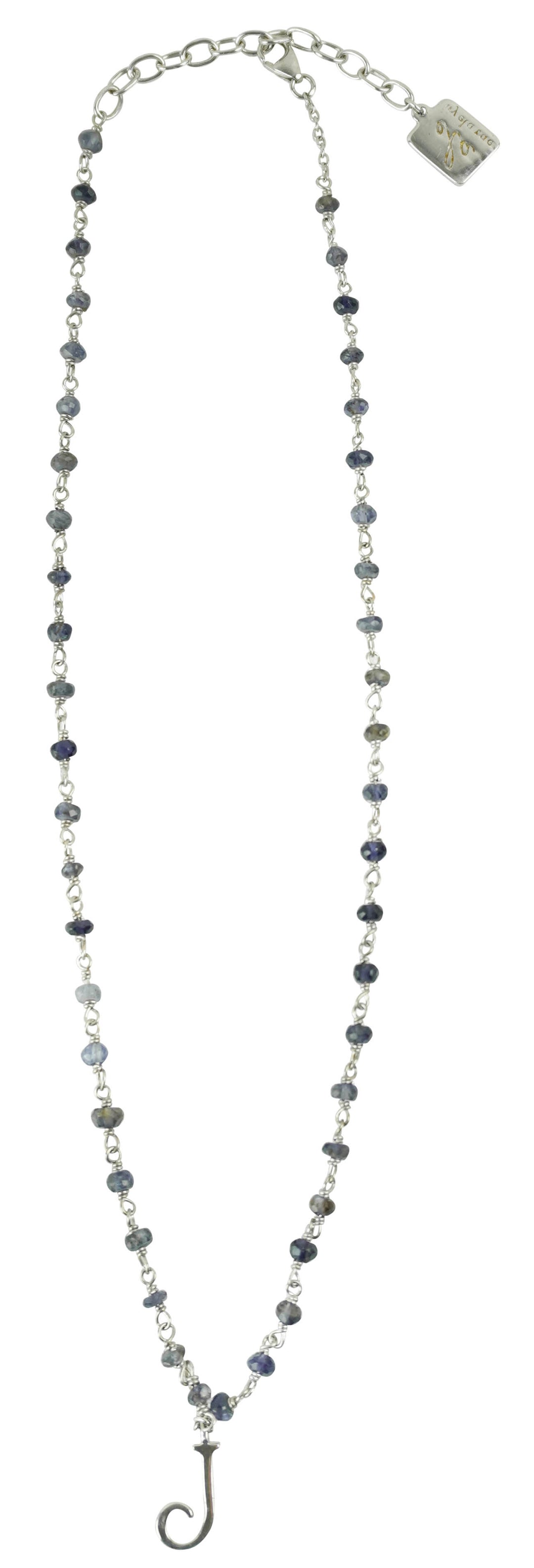 Ela Rae Natalie "J" Charm Necklace in Black Spinel - Discounts on Ela Rae at UAL