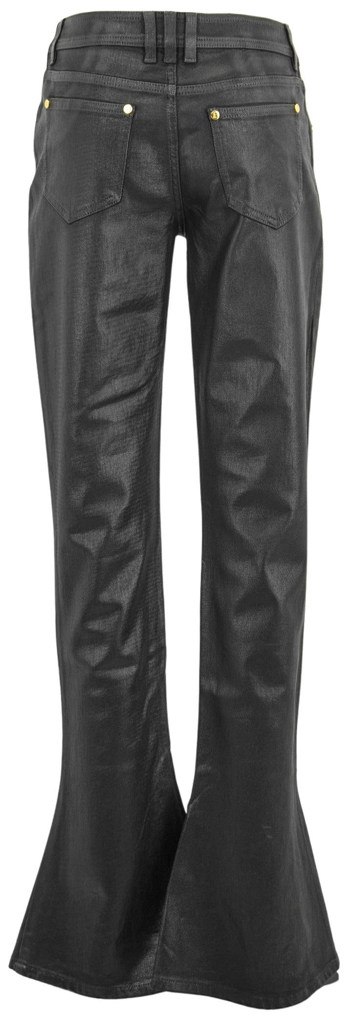 Balmain Coated Flared Denim in Black - Discounts on Balmain at UAL