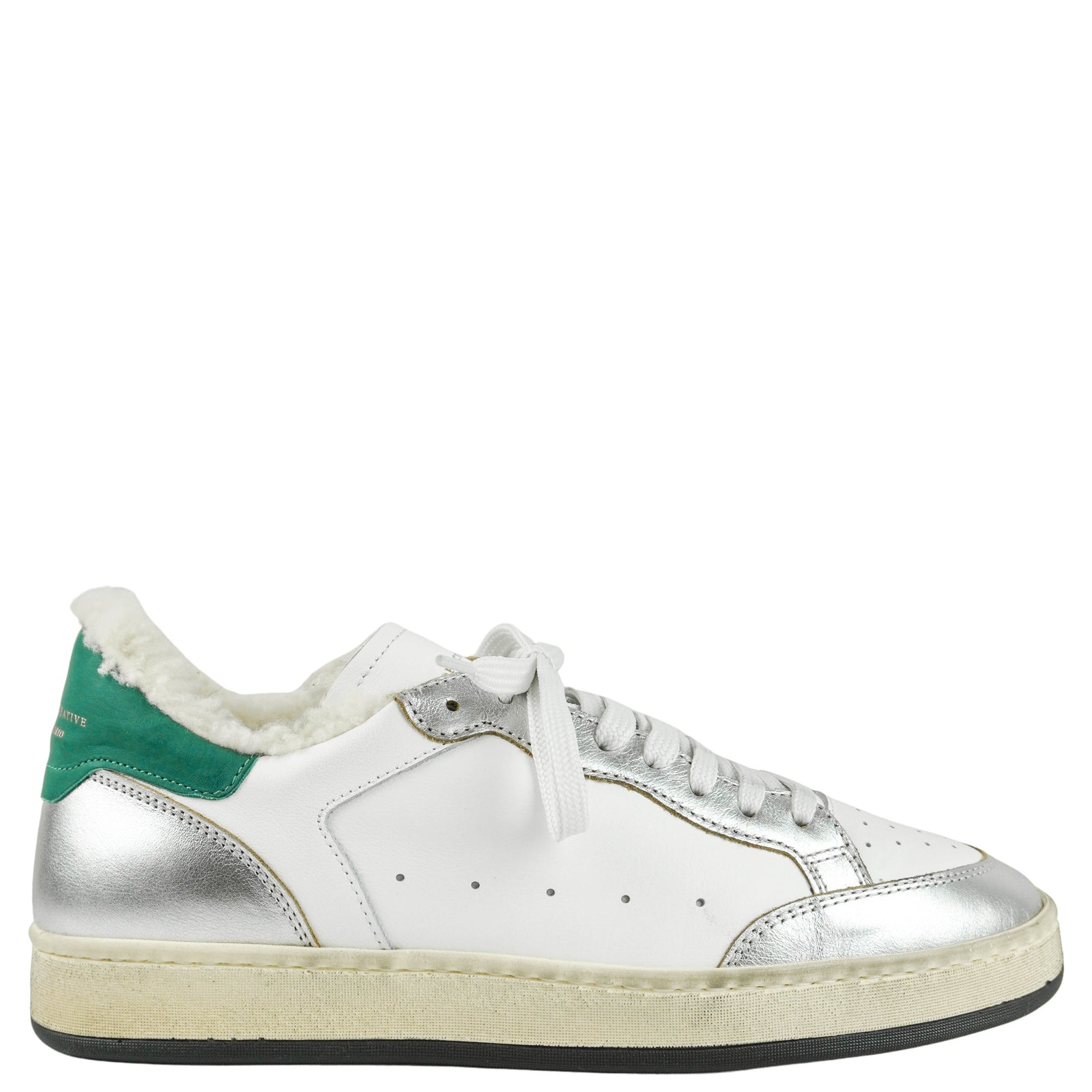 Officine Creative Magic Sneakers in White/Silver/Green - Discounts on Officine Creative at UAL
