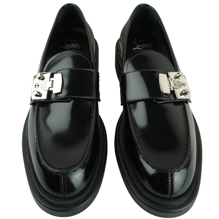 Christian Louboutin Leather Loafers in Black - Discounts on Christian Louboutin at UAL