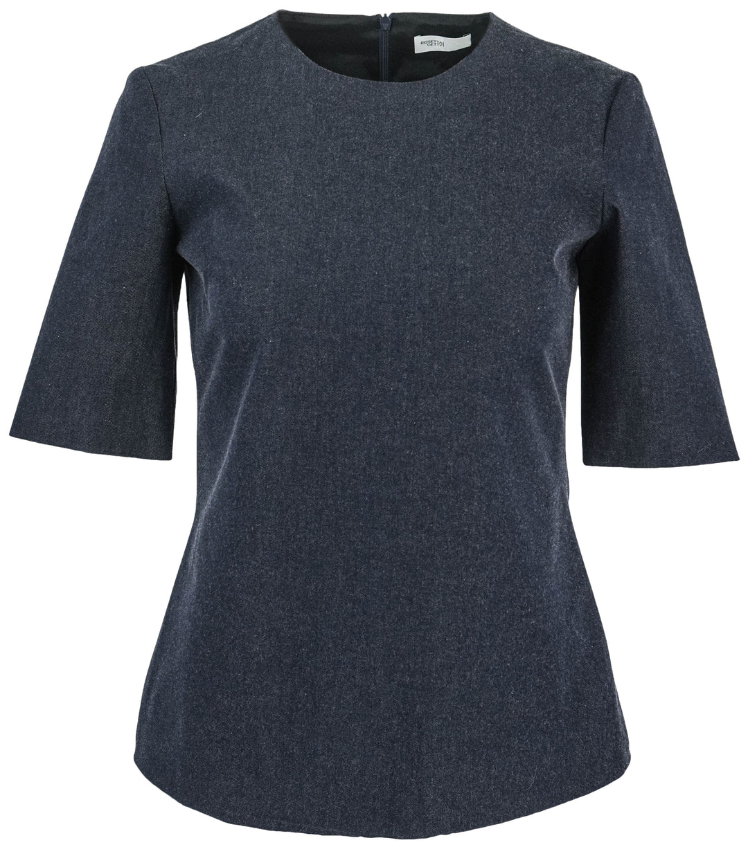 Rosetta Getty Stretch Twill Tee Shirt in Blue Denim - Discounts on Rosetta Getty at UAL