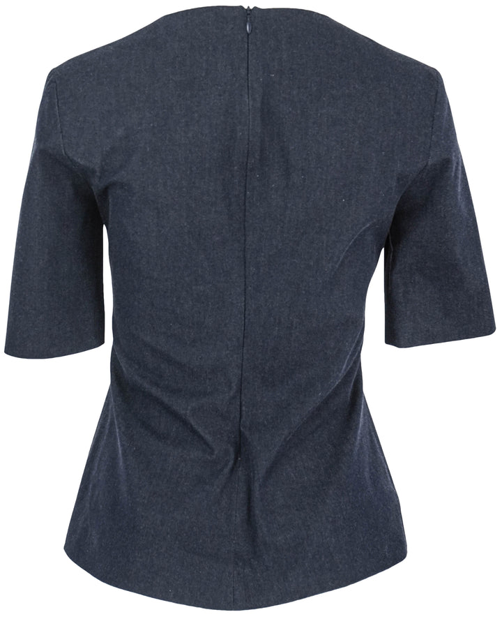Rosetta Getty Stretch Twill Tee Shirt in Blue Denim - Discounts on Rosetta Getty at UAL