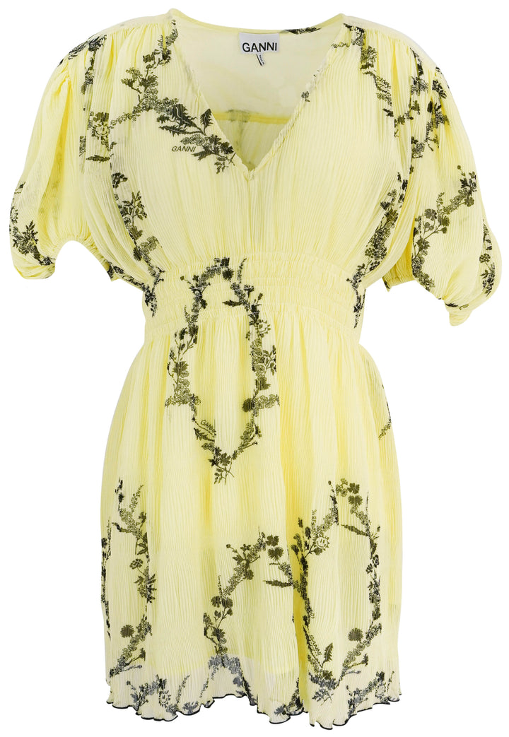 Ganni Georgette Mini Dress in Floral Shadow Flan - Discounts on GANNI at UAL