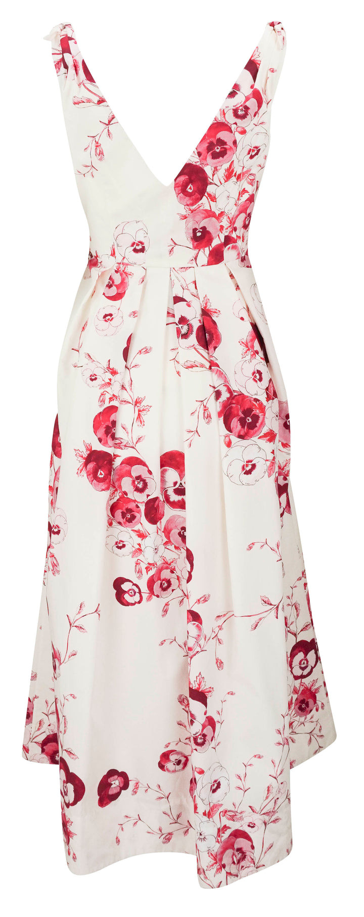 Giambattista Valli Bow Detailed Floral Print Midi Dress in Off-White/Pink - Discounts on Giambattista Valli at UAL