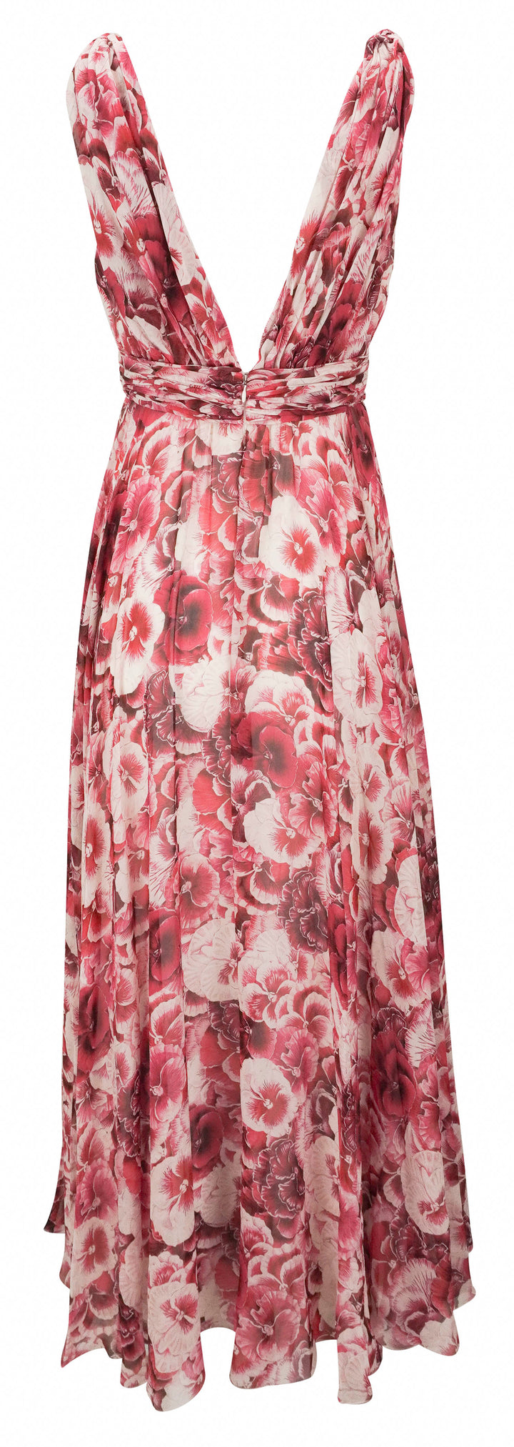 Giambattista Valli Floral Printed Sleeveless Silk Maxi Dress in Pink Multi - Discounts on Giambattista Valli at UAL