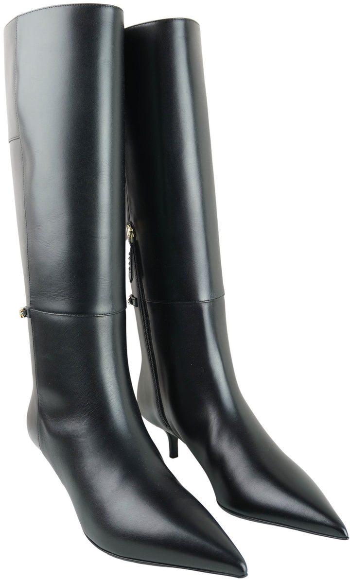 Gucci Lebonne Leather Boots in Black - Discounts on Gucci at UAL