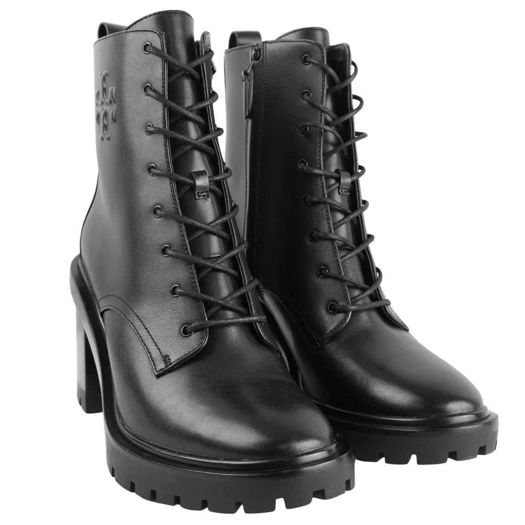 Tory Burch Double T Lug Boots in Black - Discounts on Tory Burch at UAL