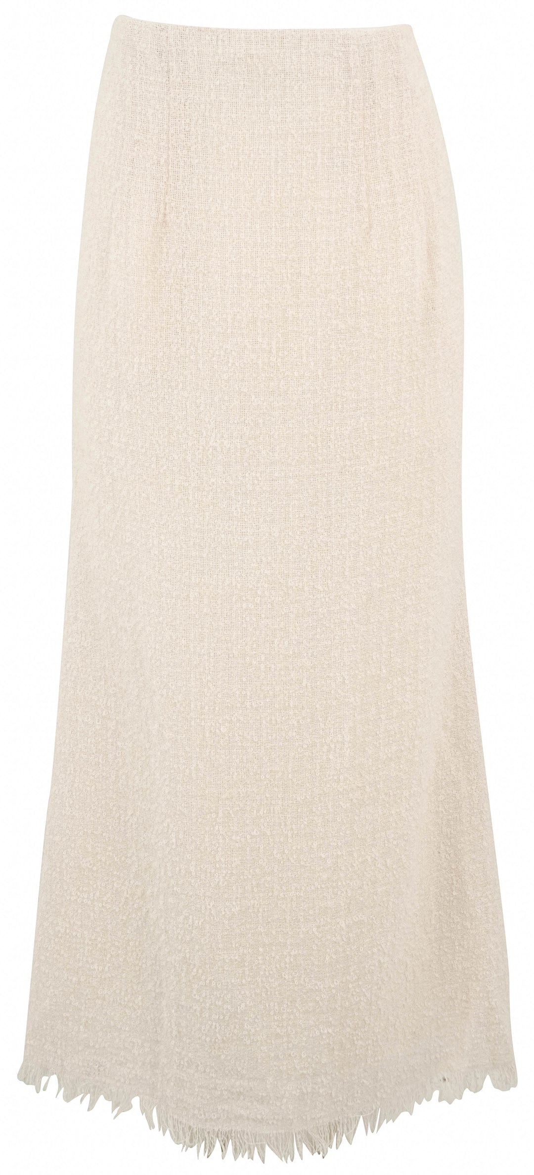 Rosie Assoulin Fringe Flared Pencil Skirt in Tropical Wool Boucle - Discounts on Rosie Assoulin at UAL