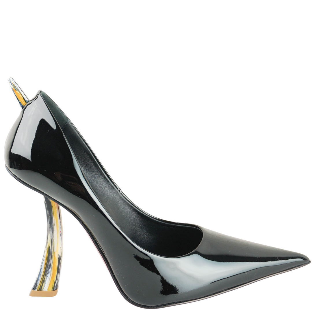 Christian Louboutin Patent Leather Corne Heel Pumps in Black - Discounts on Christian Louboutin at UAL