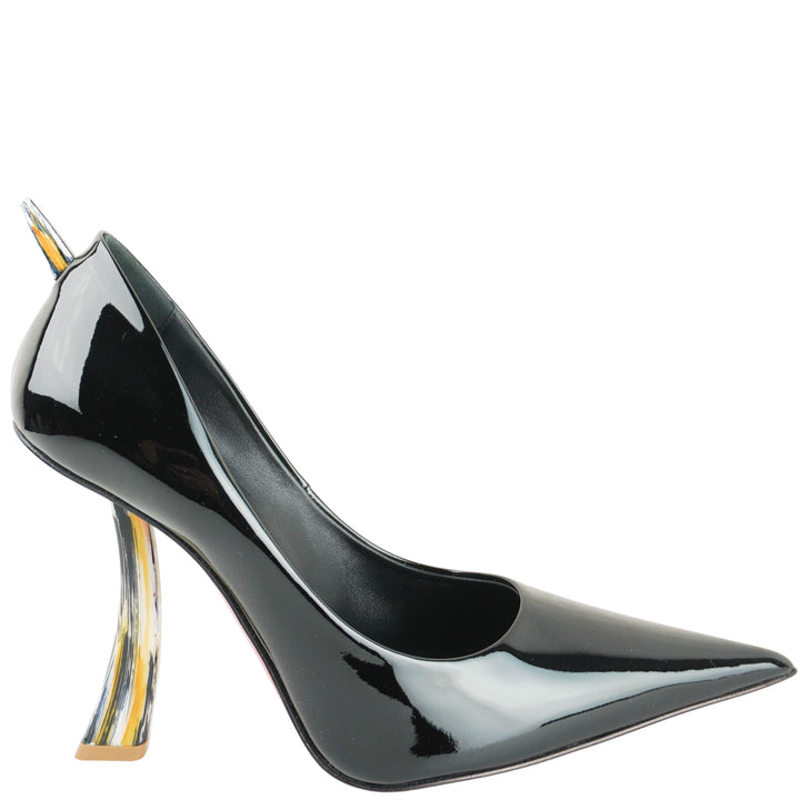 Christian Louboutin Patent Leather Corne Heel Pumps in Black - Discounts on Christian Louboutin at UAL