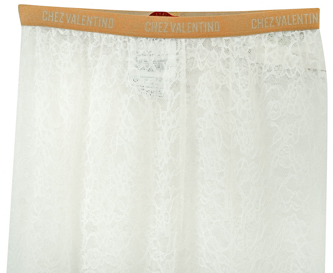 Valentino Lace Tights in Bianco - Discounts on Valentino at UAL