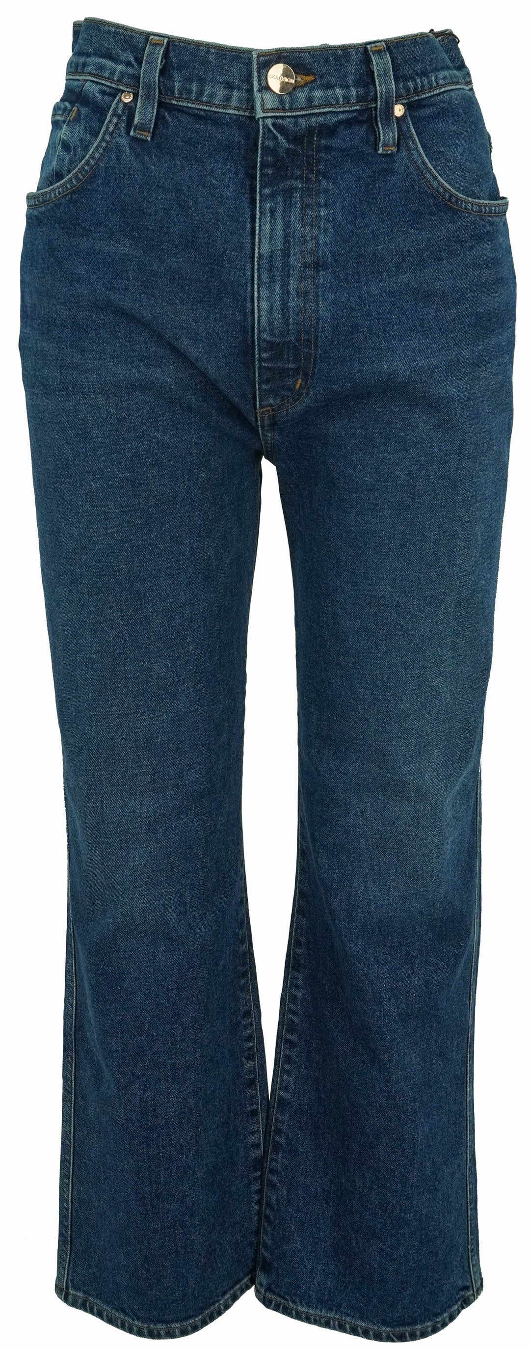 Goldsign Cropped Hayward Jeans in Blue - Discounts on GOLDSIGN at UAL