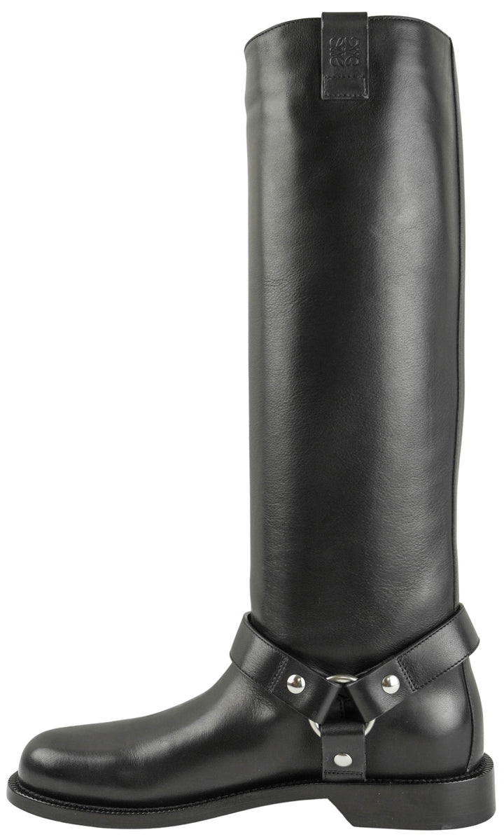 Loewe Campo Biker High Boot in Black - Discounts on LOEWE at UAL
