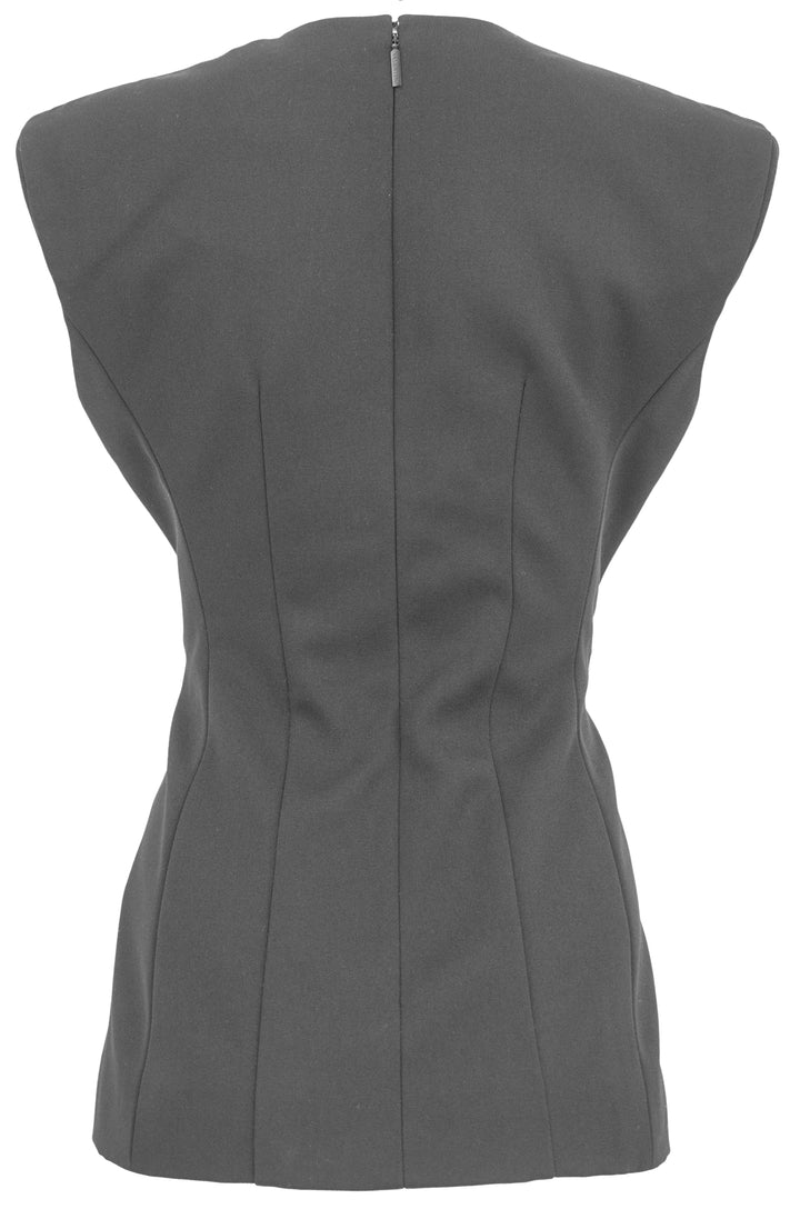 Valentino Exaggerated Shoulder Top in Black