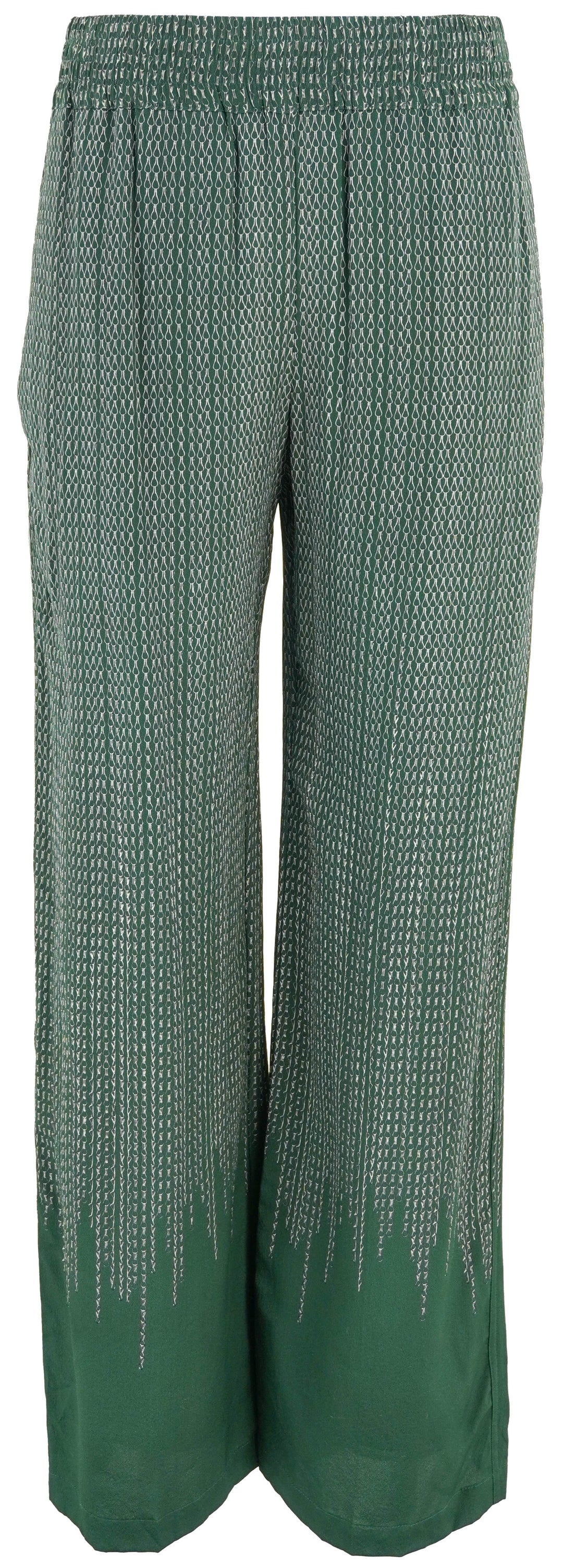 Victoria Beckham Printed Silk Pants in Green - Discounts on Victoria Beckham at UAL