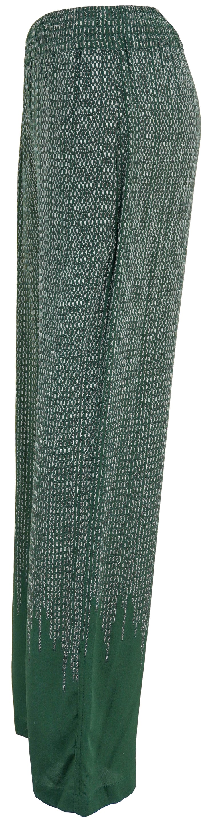 Victoria Beckham Printed Silk Pants in Green - Discounts on Victoria Beckham at UAL