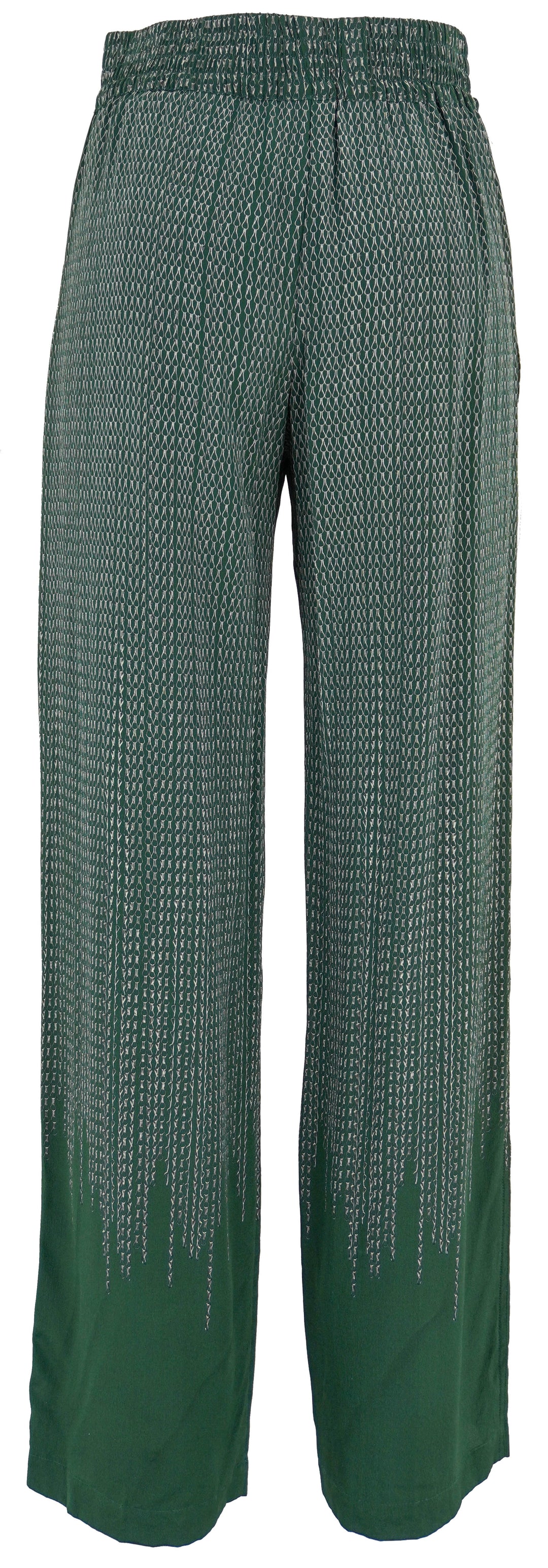 Victoria Beckham Printed Silk Pants in Green - Discounts on Victoria Beckham at UAL