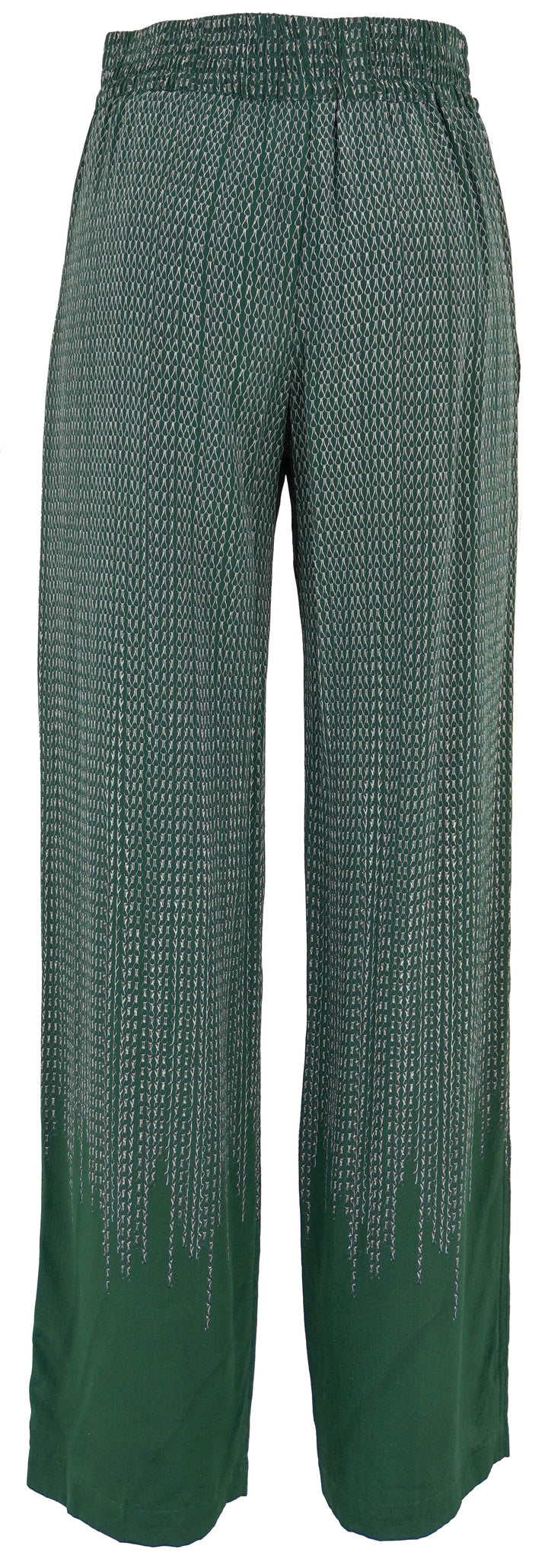 Victoria Beckham Printed Silk Pants in Green - Discounts on Victoria Beckham at UAL