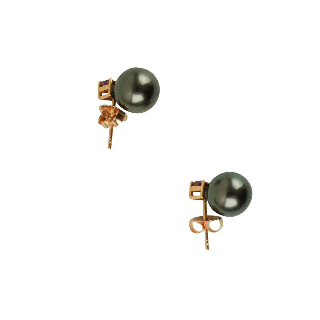 Selin Kent Ada Earrings in Black Pearl and Ruby - Discounts on Selin Kent at UAL