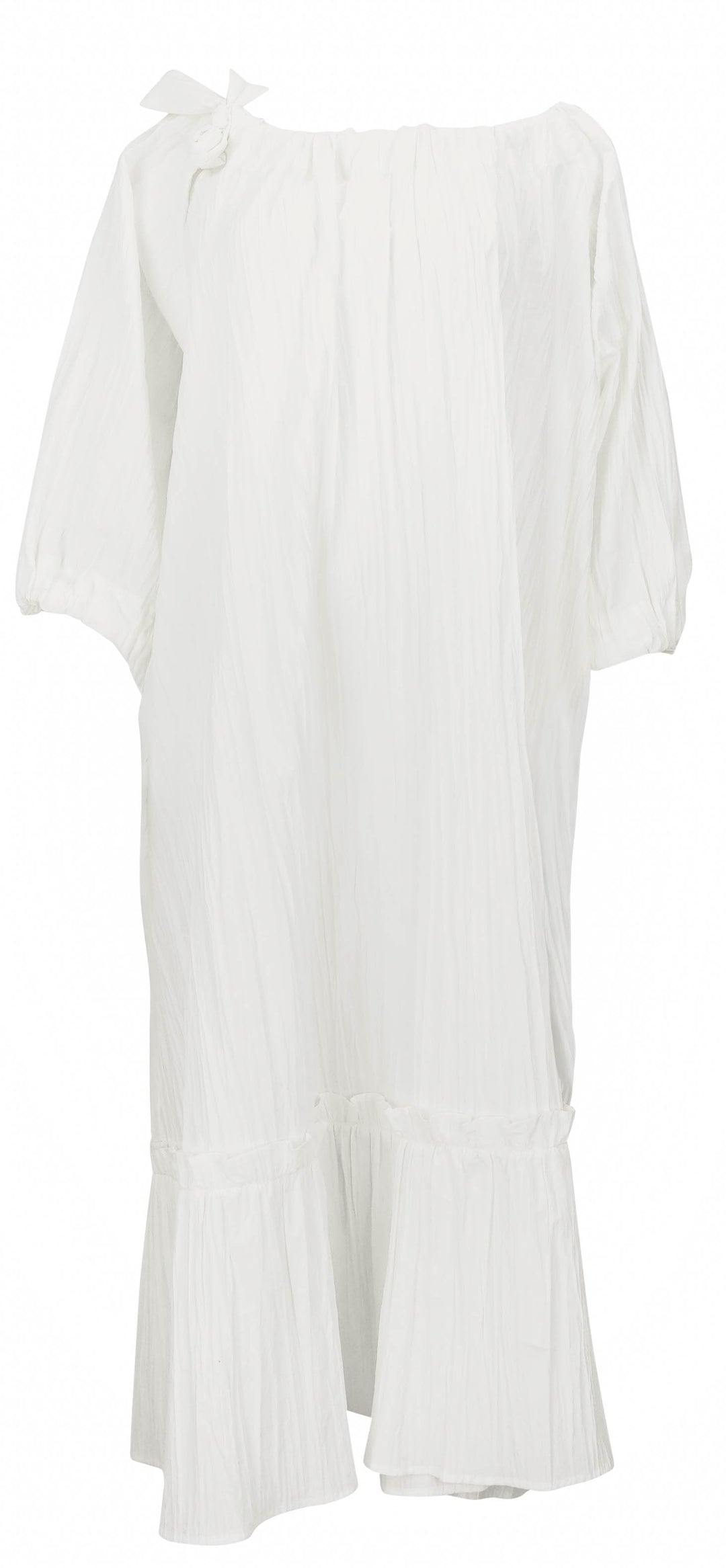 KAWAkEY Whispering Wrinkle Maxi Dress in Pure White - Discounts on KAWAkEY at UAL