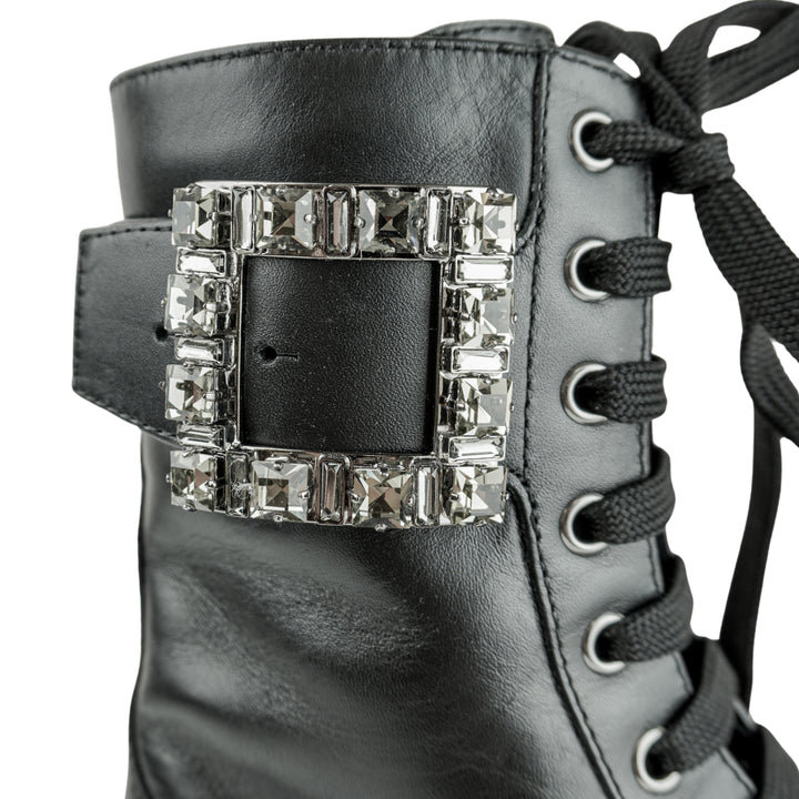 Roger Vivier Lace Up Boots in Black - Discounts on Roger Vivier at UAL