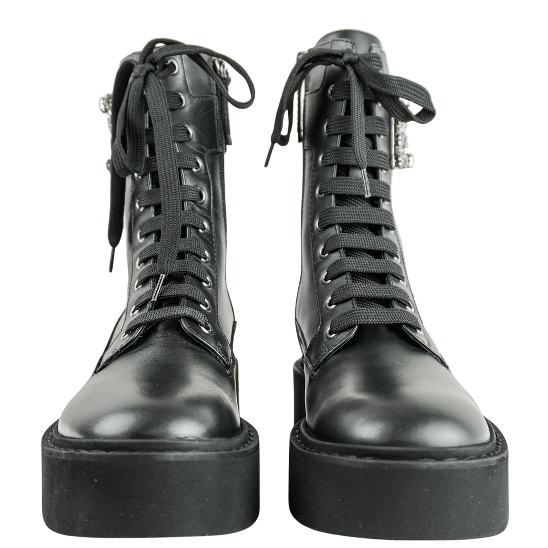 Roger Vivier Lace Up Boots in Black - Discounts on Roger Vivier at UAL