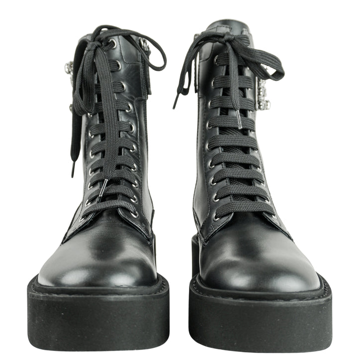 Roger Vivier Lace Up Boots in Black - Discounts on Roger Vivier at UAL