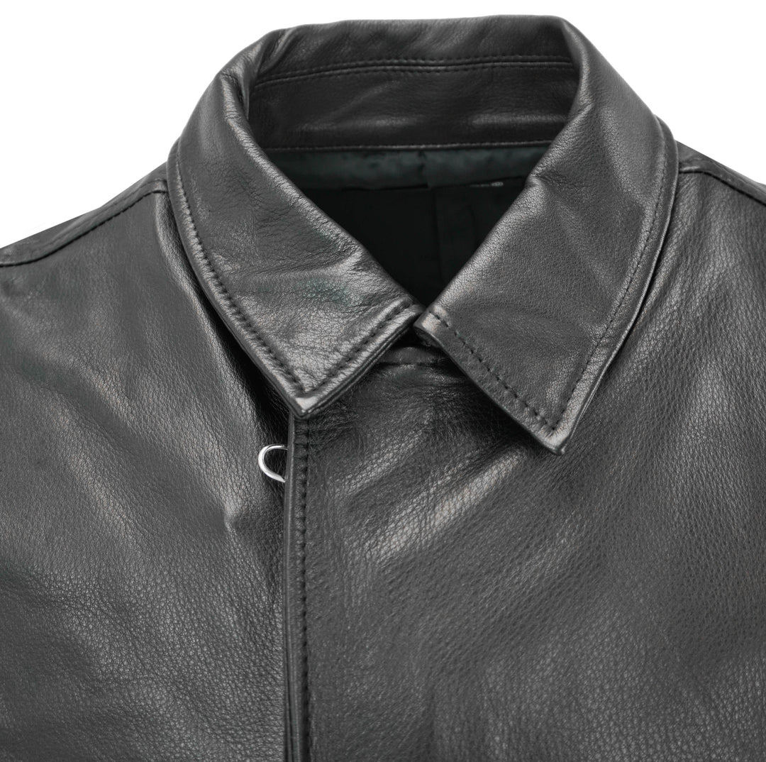 Undercover Leather Jacker in Black - Discounts on Undercover at UAL