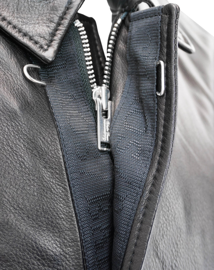 Undercover Leather Jacker in Black - Discounts on Undercover at UAL