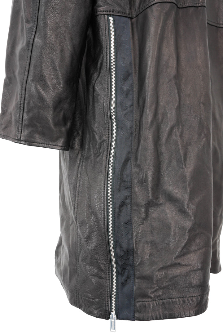 Undercover Leather Jacker in Black - Discounts on Undercover at UAL