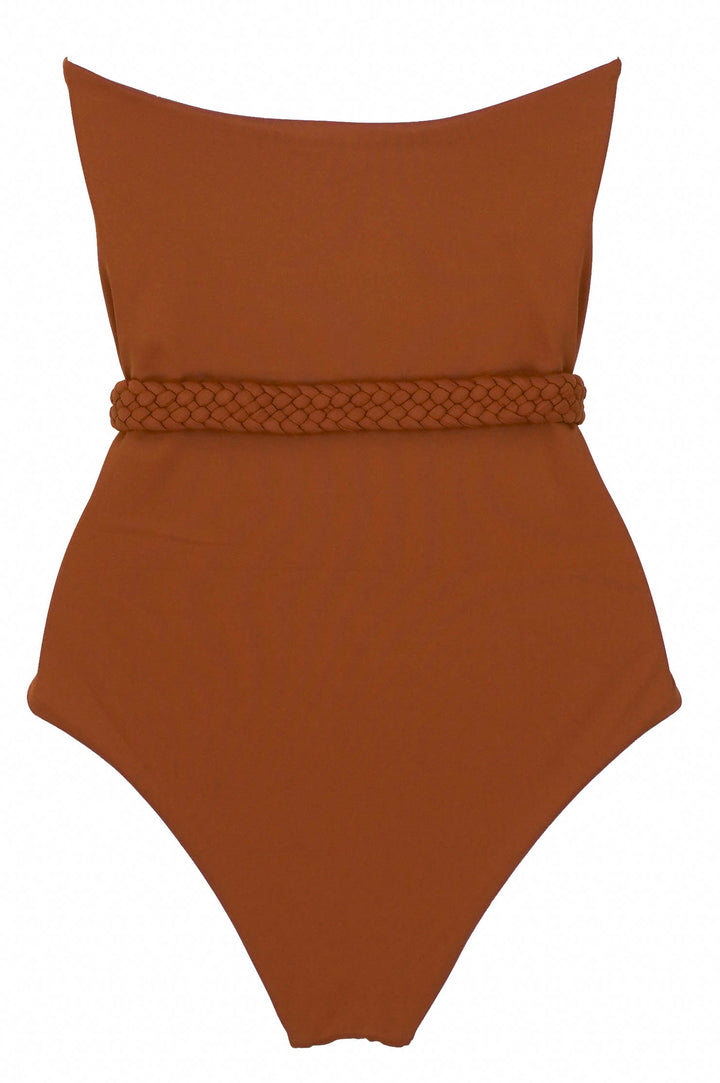 Johanna Ortiz The Classic One Piece Swimsuit in Marsala