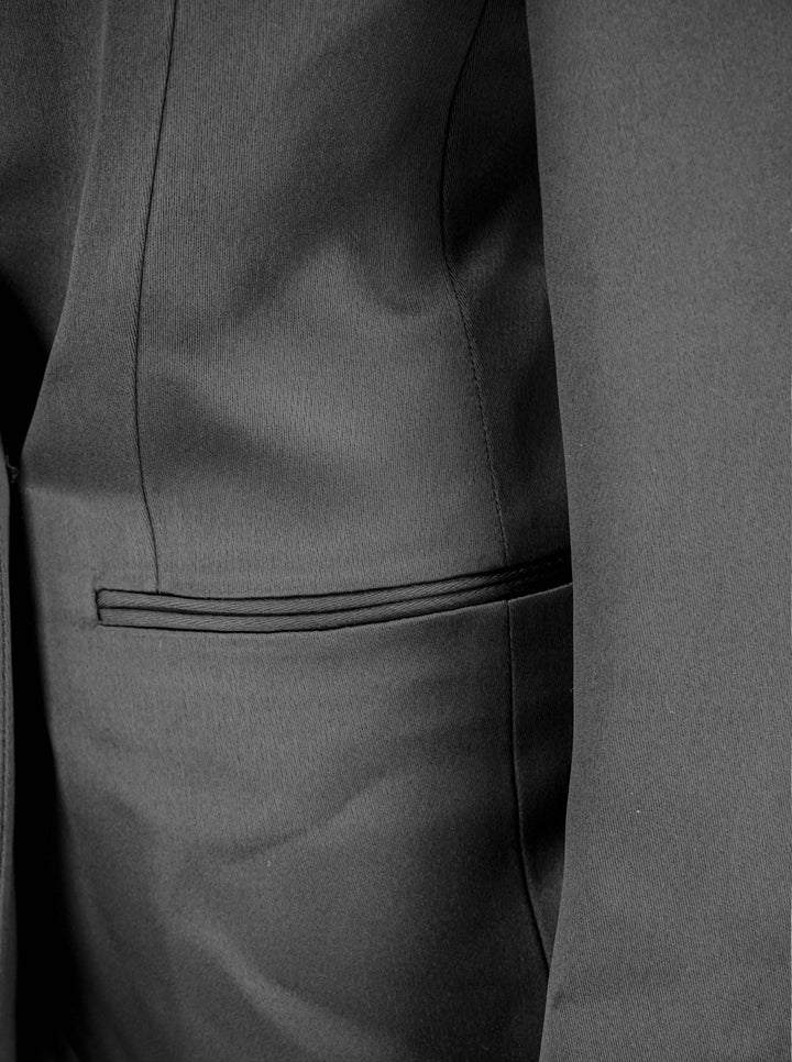 Khaite Willow Satin Blazer in Black - Discounts on Khaite at UAL