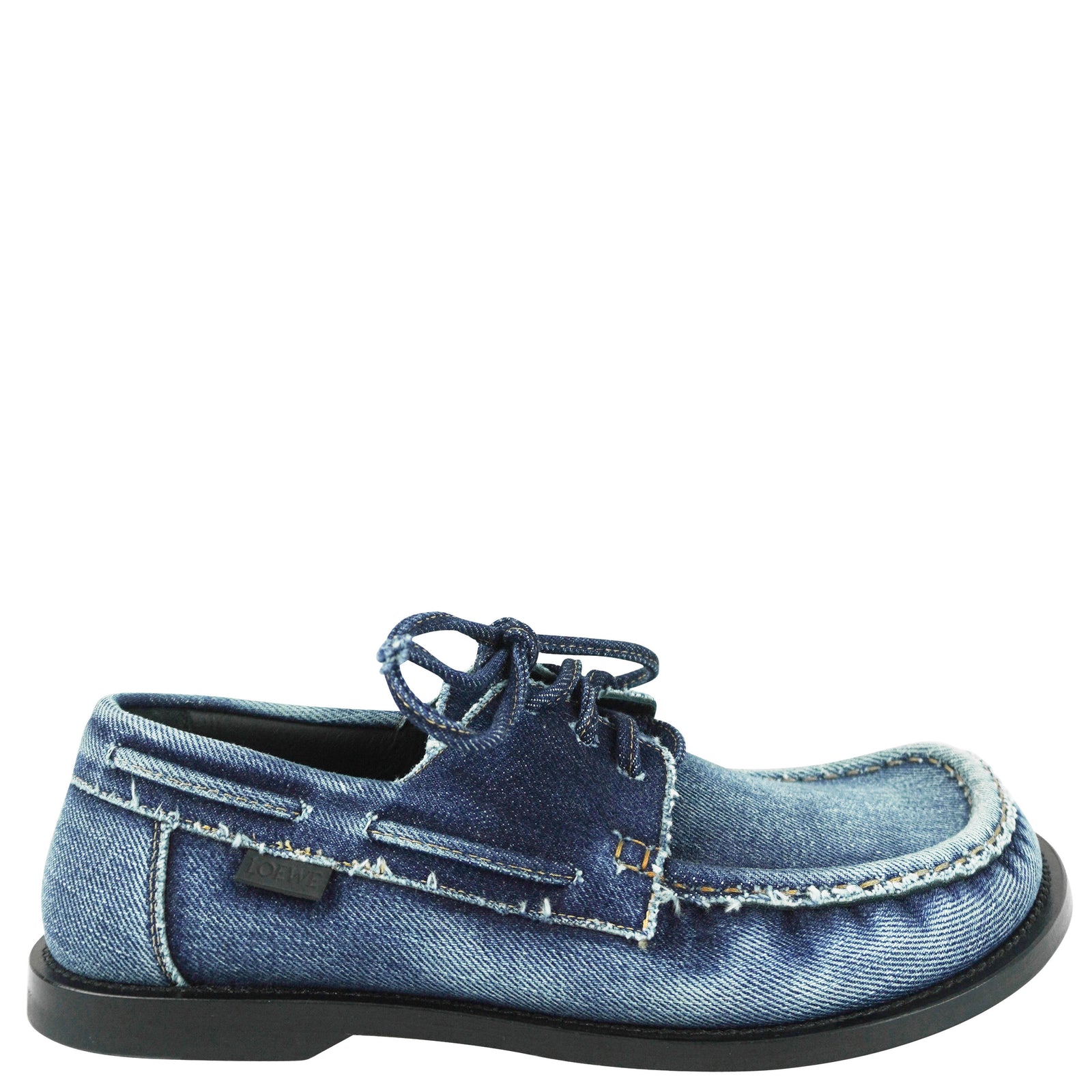 Loewe Campo Derby Shoes in Blue Denim - Discounts on Loewe at UAL