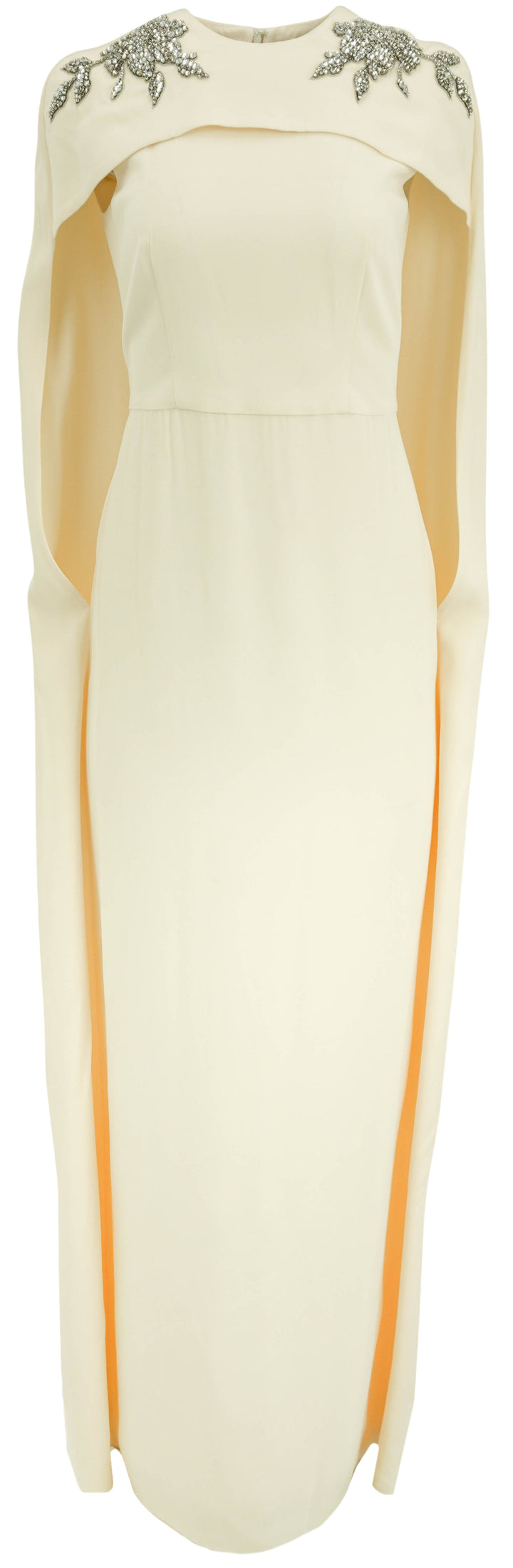 Erdem Embellished Cady Cape Gown in Cream