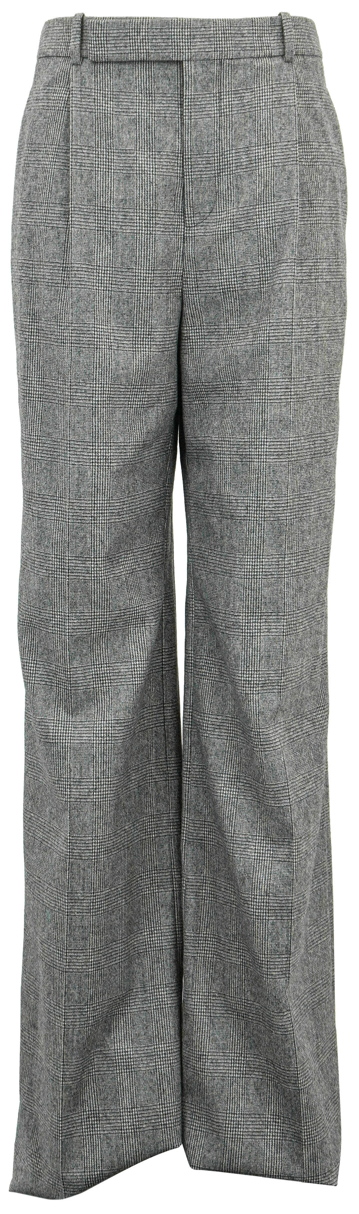 Saint Laurent Flared Pants in Grey Princes of Wales Flannel - Discounts on Saint Laurent at UAL