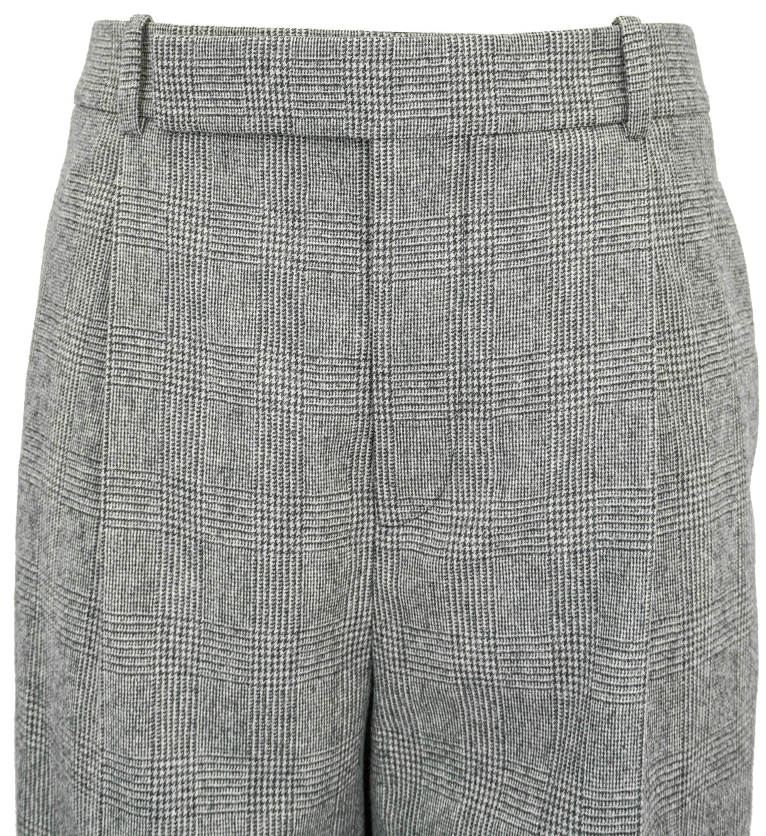 Saint Laurent Flared Pants in Grey Princes of Wales Flannel - Discounts on Saint Laurent at UAL