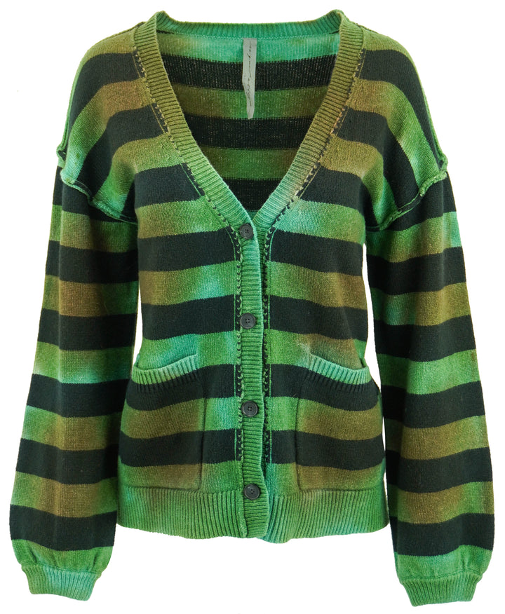 Raquel Allegra Striped Cardigan in Forstripe