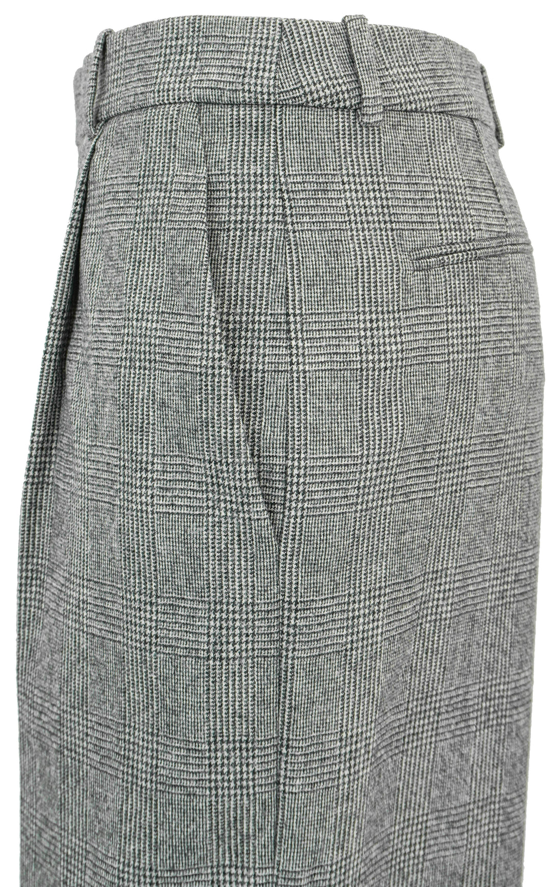 Saint Laurent Flared Pants in Grey Princes of Wales Flannel - Discounts on Saint Laurent at UAL