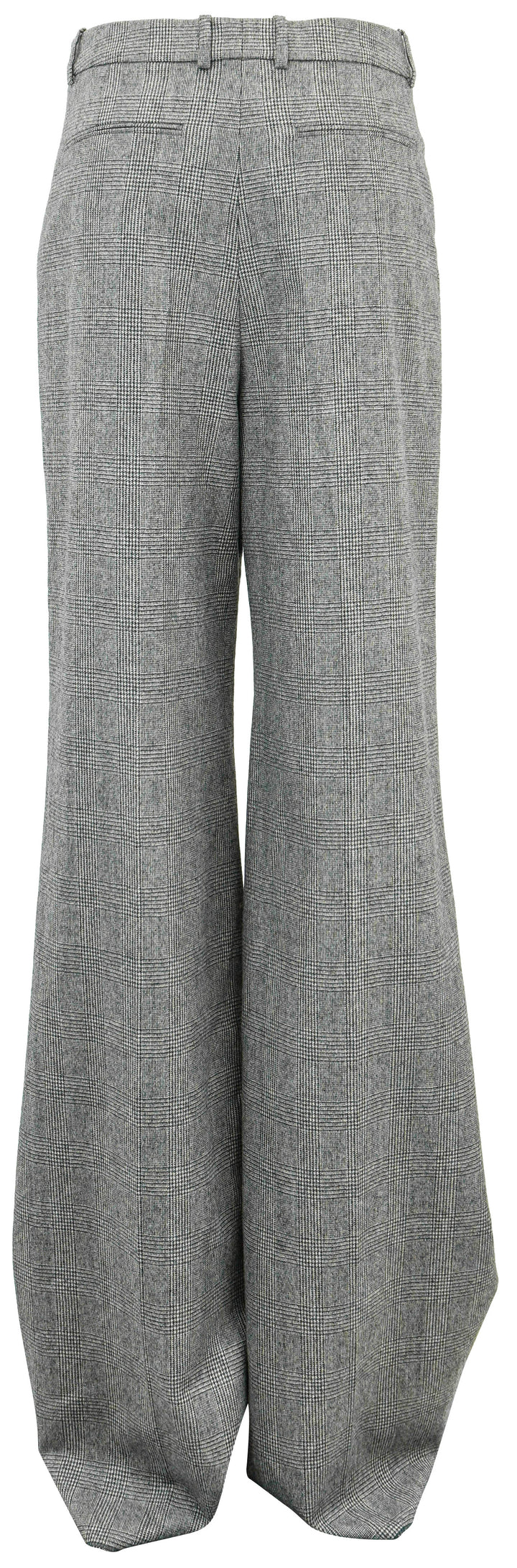 Saint Laurent Flared Pants in Grey Princes of Wales Flannel - Discounts on Saint Laurent at UAL