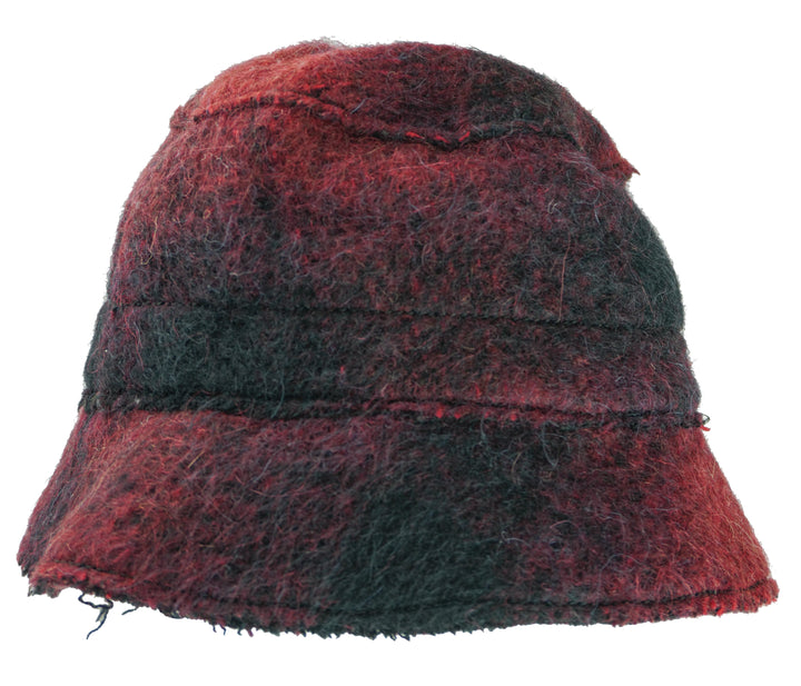 Isabel Benenato Wool Bucket Hat in Red and Black - Discounts on Isabel Benenato at UAL