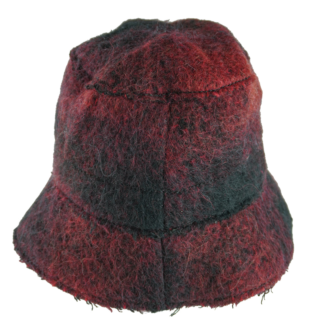 Isabel Benenato Wool Bucket Hat in Red and Black - Discounts on Isabel Benenato at UAL