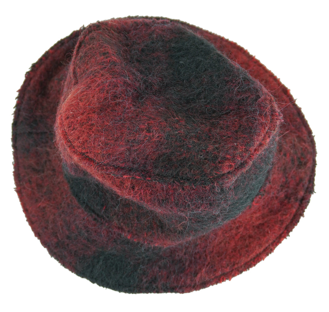 Isabel Benenato Wool Bucket Hat in Red and Black - Discounts on Isabel Benenato at UAL