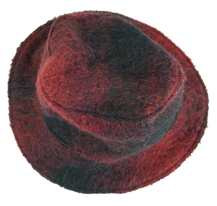 Isabel Benenato Wool Bucket Hat in Red and Black - Discounts on Isabel Benenato at UAL