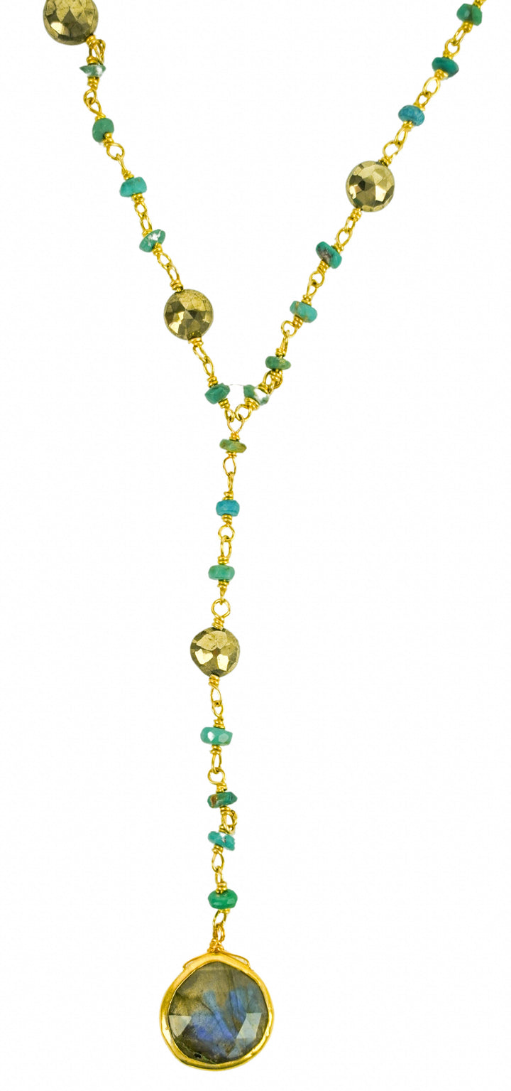 Ela Rae Yaeli Satellite Necklace in Turquoise - Discounts on Ela Rae at UAL