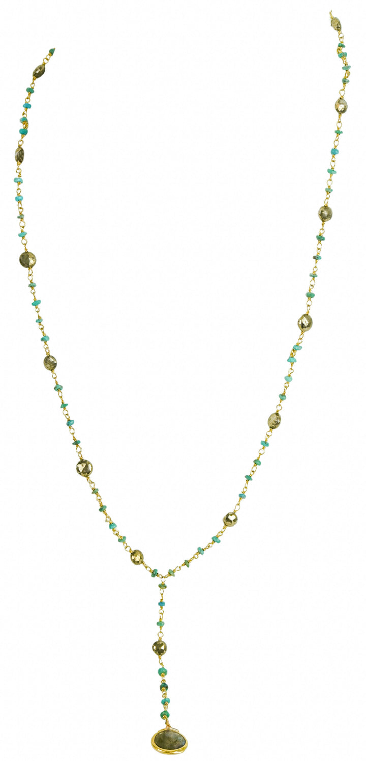 Ela Rae Yaeli Satellite Necklace in Turquoise - Discounts on Ela Rae at UAL