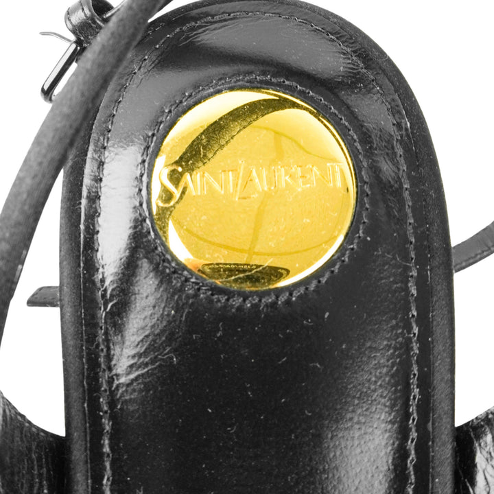 Saint Laurent Aimee Pump in Black Satin - Discounts on Saint Laurent at UAL