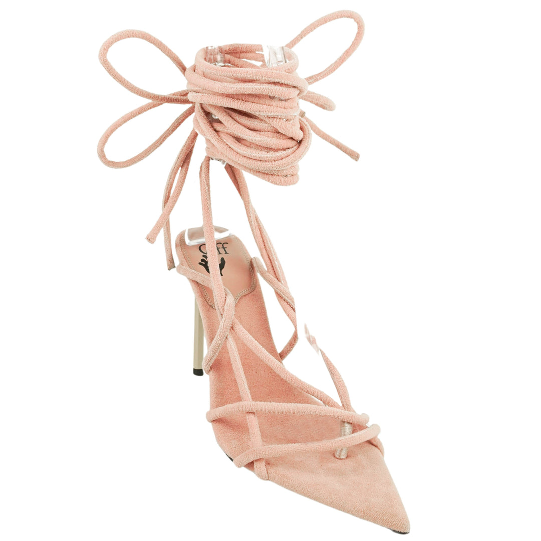 Off-White Terry Tube Allen Sandals in Nude - Discounts on Off-White at UAL