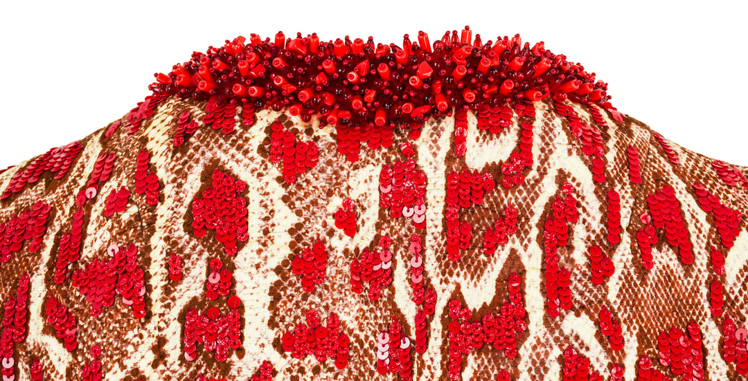 Dries Van Noten College Snake Print Top in Red - Discounts on Dries Van Noten at UAL