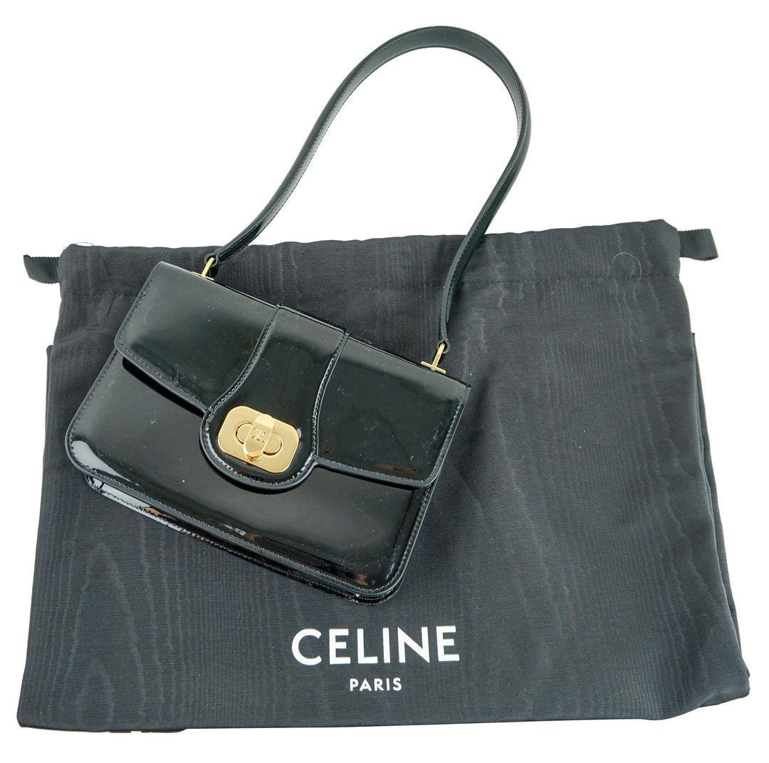 Celine Teen Josephine in Patent Black - Discounts on Celine at UAL